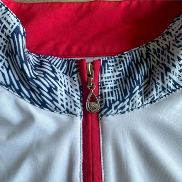 SanSoleil Women's SolCool Short Sleeve Mock Neck UPF golf Shirt Size Medium - Picture 4 of 7